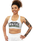 TWIN PEAKS WHITE/GREEN Seamless Sports Bra