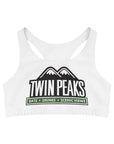 TWIN PEAKS WHITE/GREEN Seamless Sports Bra