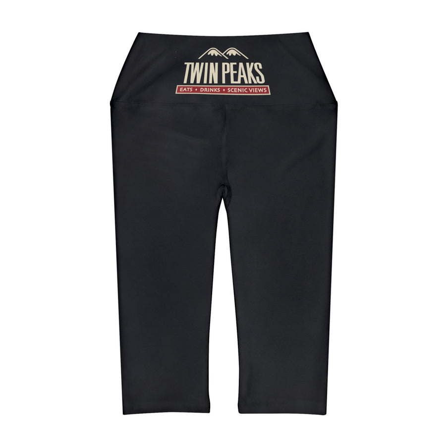 TWIN PEAKS BLACK/RED Yoga Capri Leggings