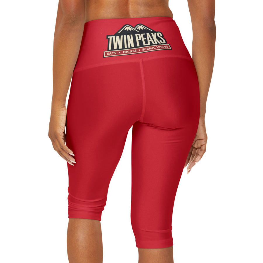TWIN PEAKS RED/RED Yoga Capri Leggings