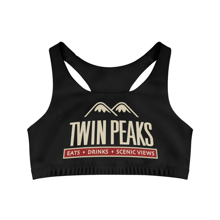 TWIN PEAKS BLACK/RED Seamless Sports Bra
