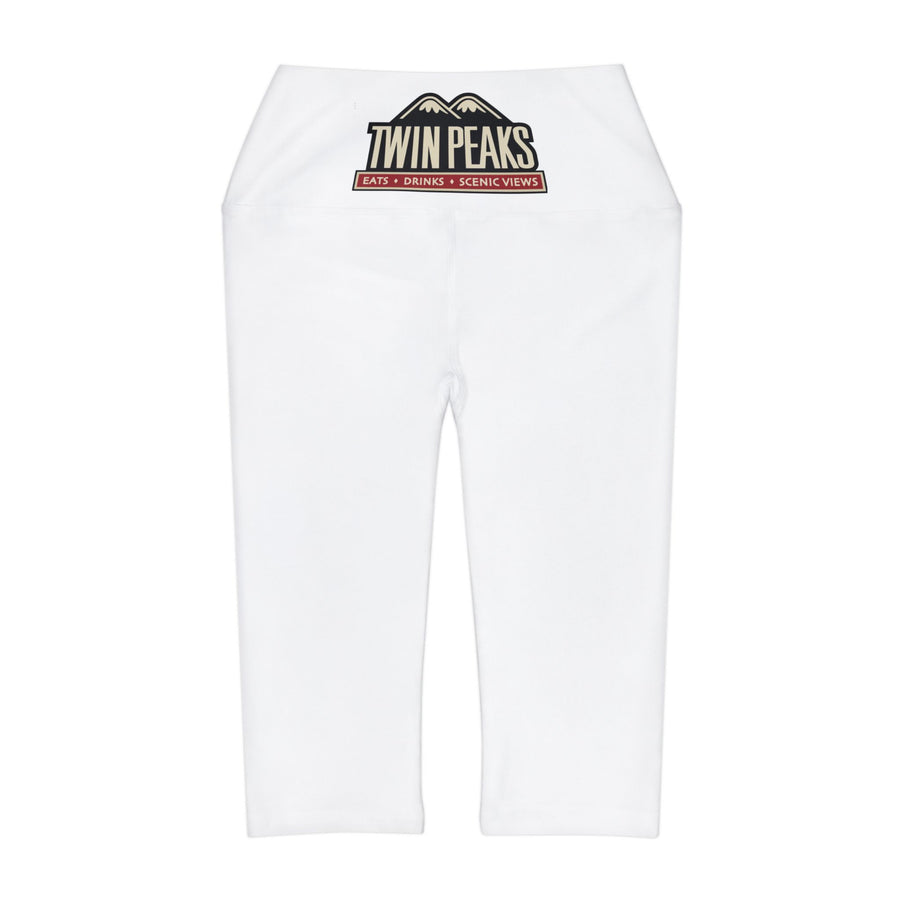 TWIN PEAKS WHITE/RED Yoga Capri Leggings