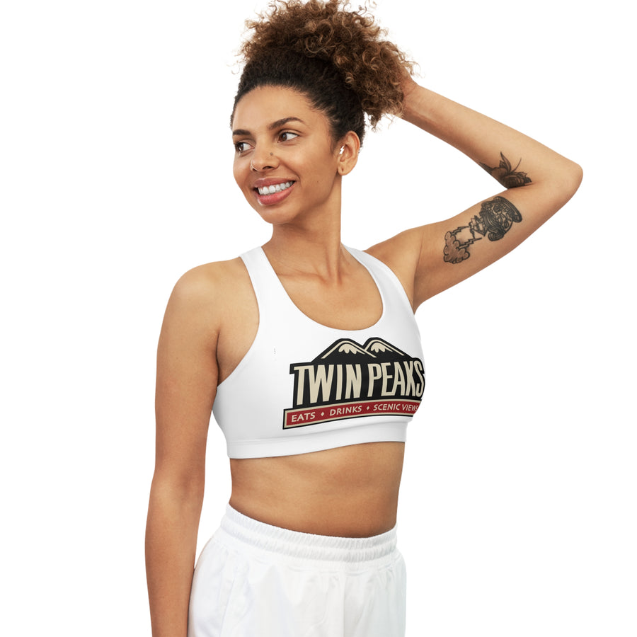 TWIN PEAKS WHITE/RED Seamless Sports Bra
