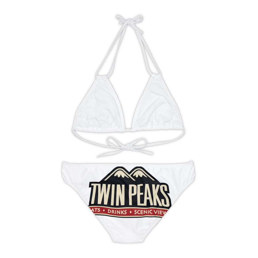 TWIN PEAKS WHITE/RED Strappy Bikini Set