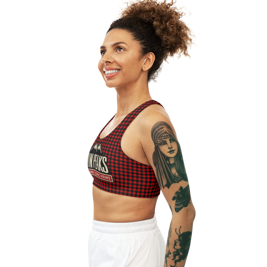 TWIN PEAKS BUFFALO PLAID/RED Seamless Sports Bra