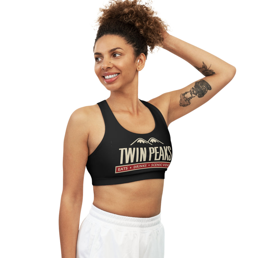 TWIN PEAKS BLACK/RED Seamless Sports Bra