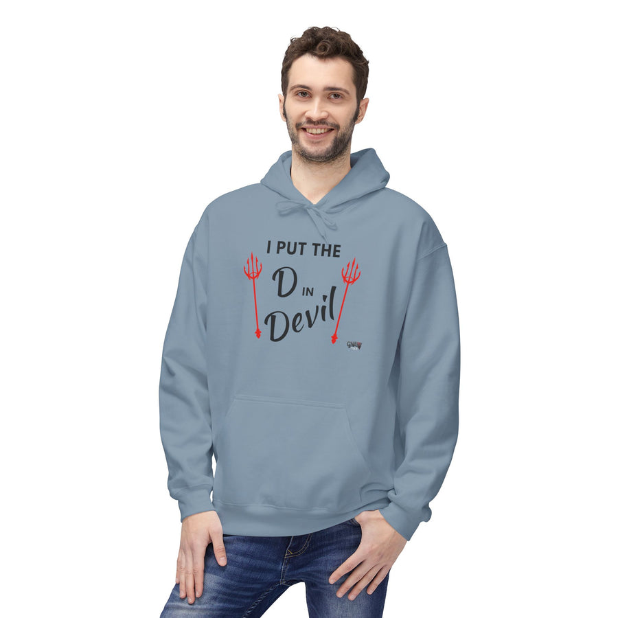 I PUT THE D IN DEVIL Softstyle Fleece Hoodie