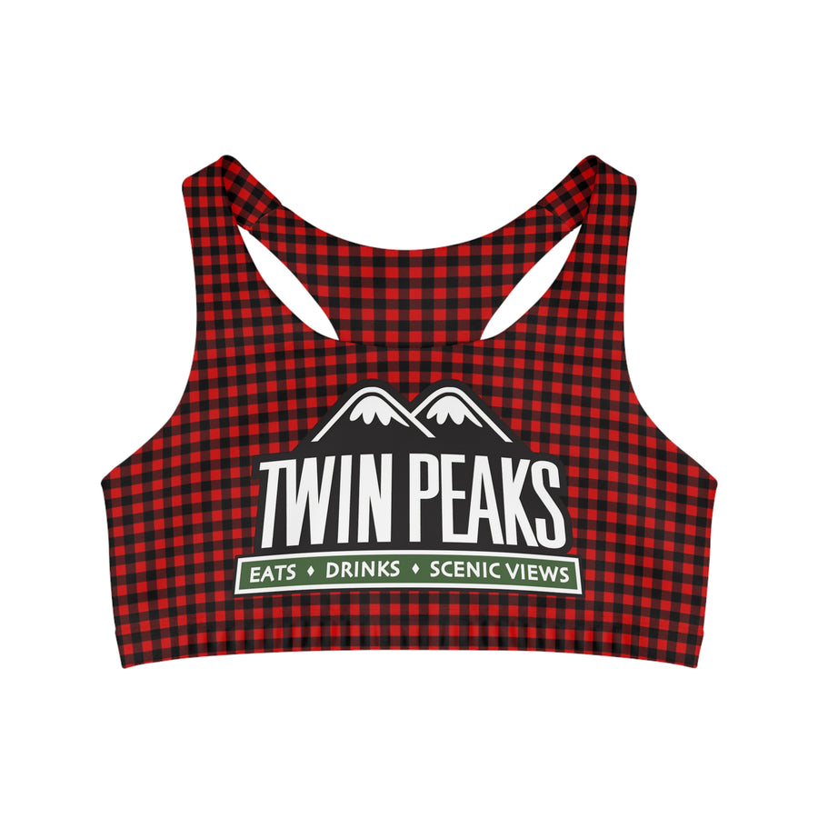 TWIN PEAKS BUFFALO PLAID/GREEN Seamless Sports Bra