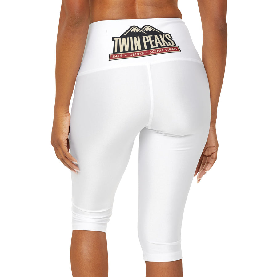 TWIN PEAKS WHITE/RED Yoga Capri Leggings