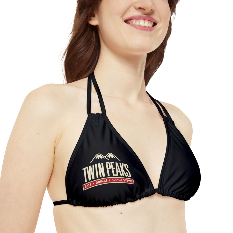 TWIN PEAKS BLACK/RED Strappy Bikini Set