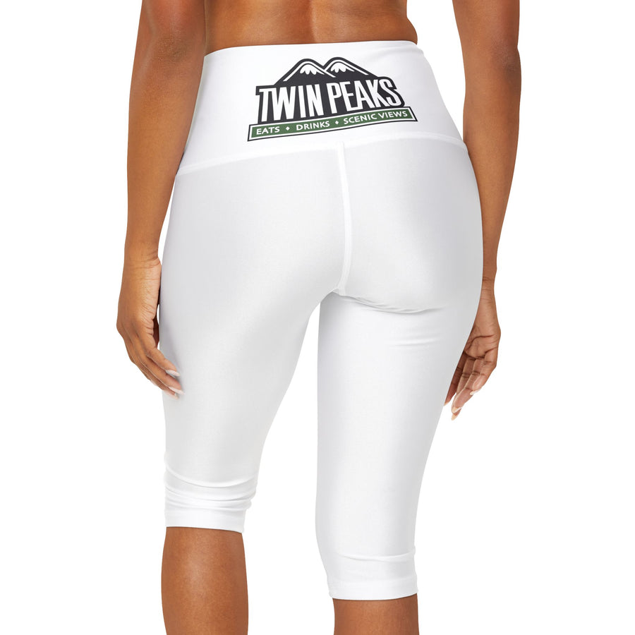 TWIN PEAKS WHITE/GREEN Yoga Capri Leggings