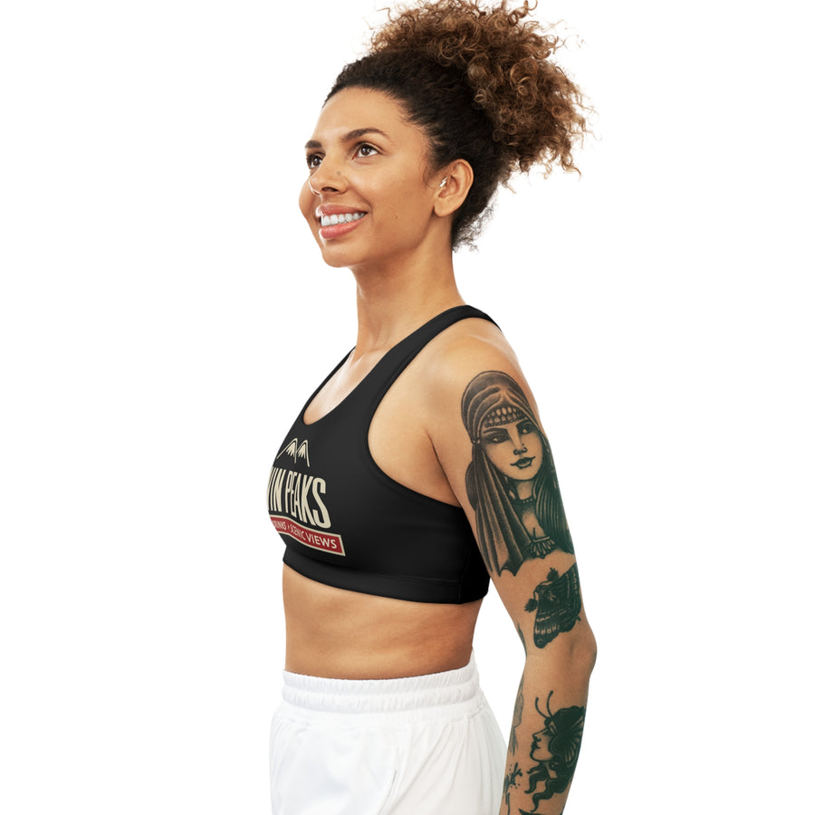 TWIN PEAKS BLACK/RED Seamless Sports Bra