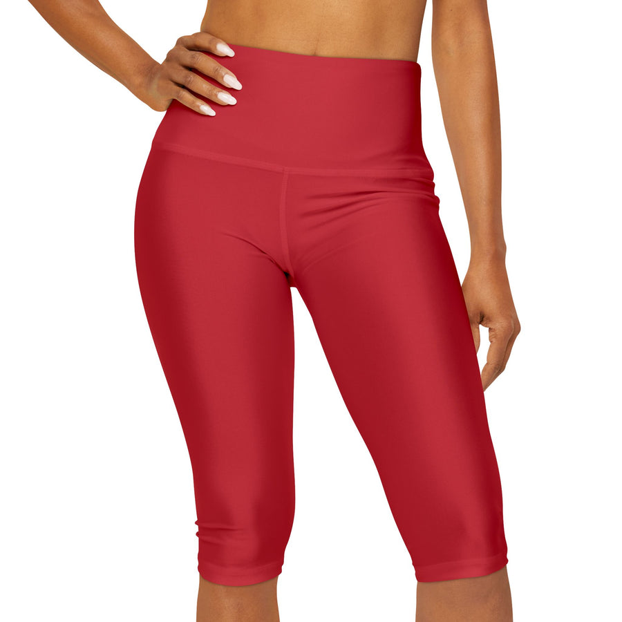 TWIN PEAKS RED/GREEN Yoga Capri Leggings
