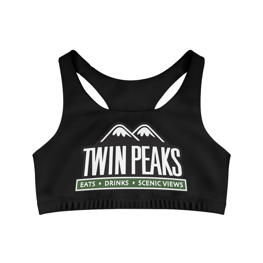 TWIN PEAKS BLACK/GREEN Seamless Sports Bra