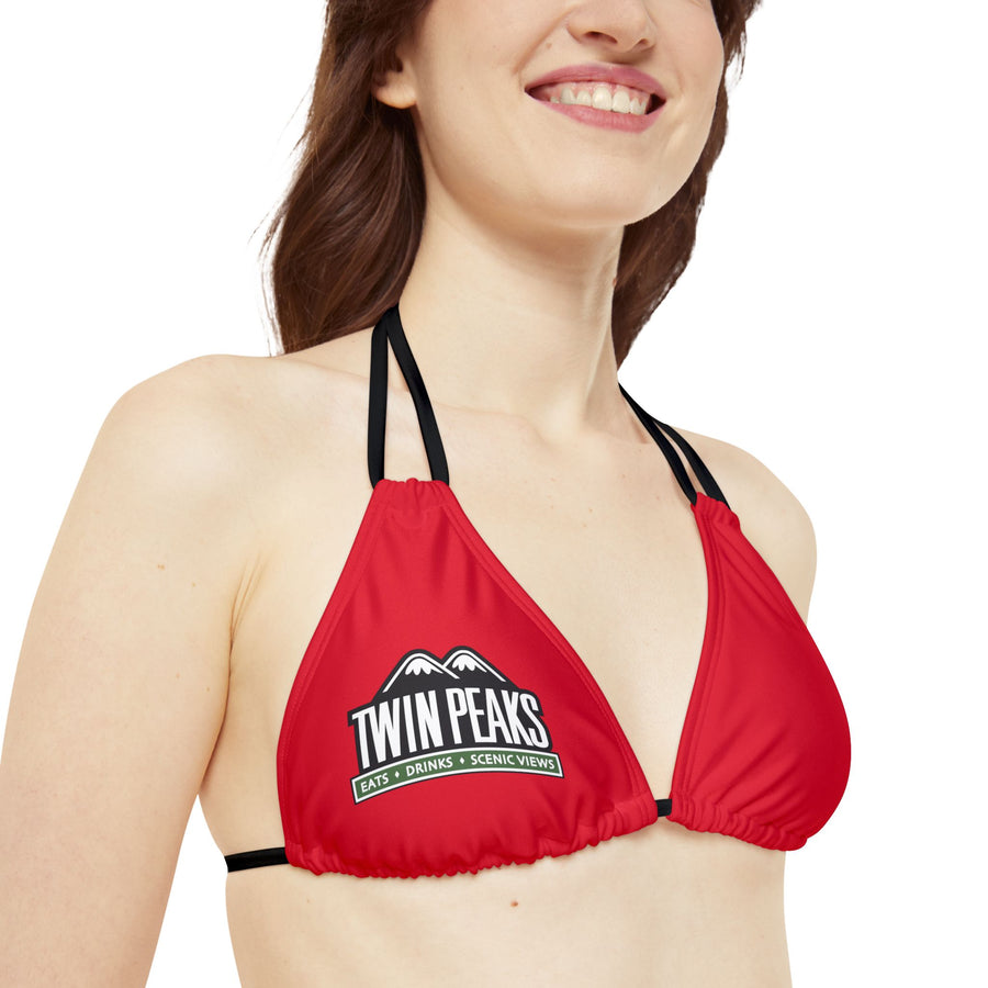 TWIN PEAKS RED/GREEN Strappy Bikini Set
