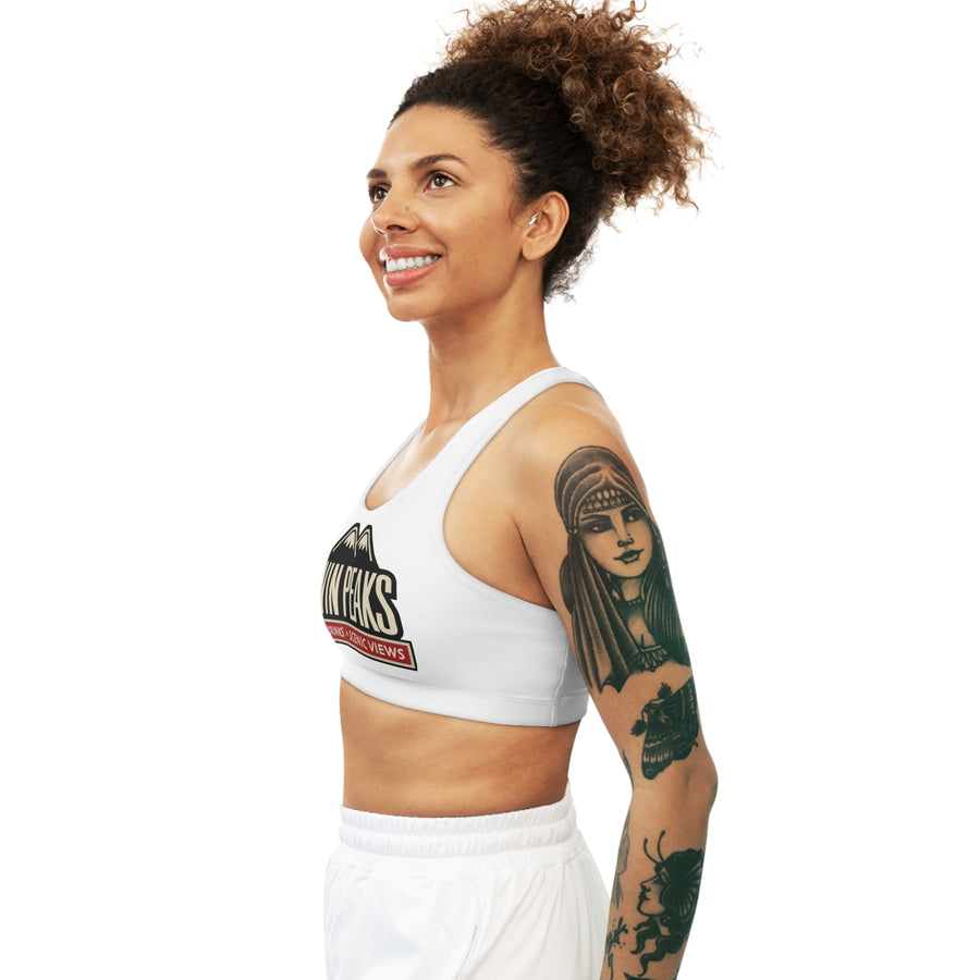 TWIN PEAKS WHITE/RED Seamless Sports Bra