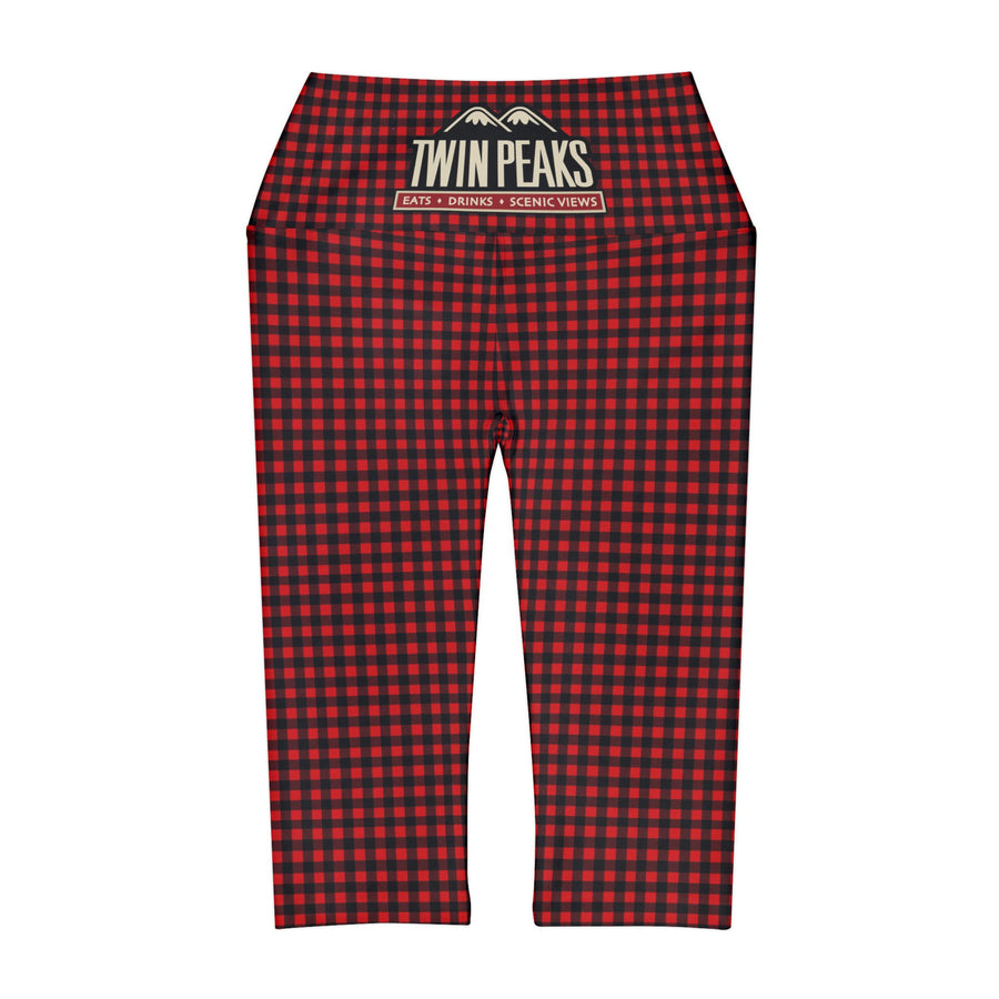 TWIN PEAKS BUFFALO PLAID/RED Yoga Capri Leggings