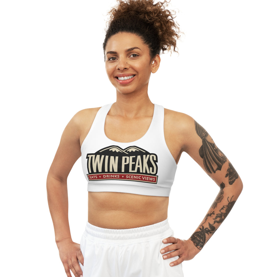 TWIN PEAKS WHITE/RED Seamless Sports Bra