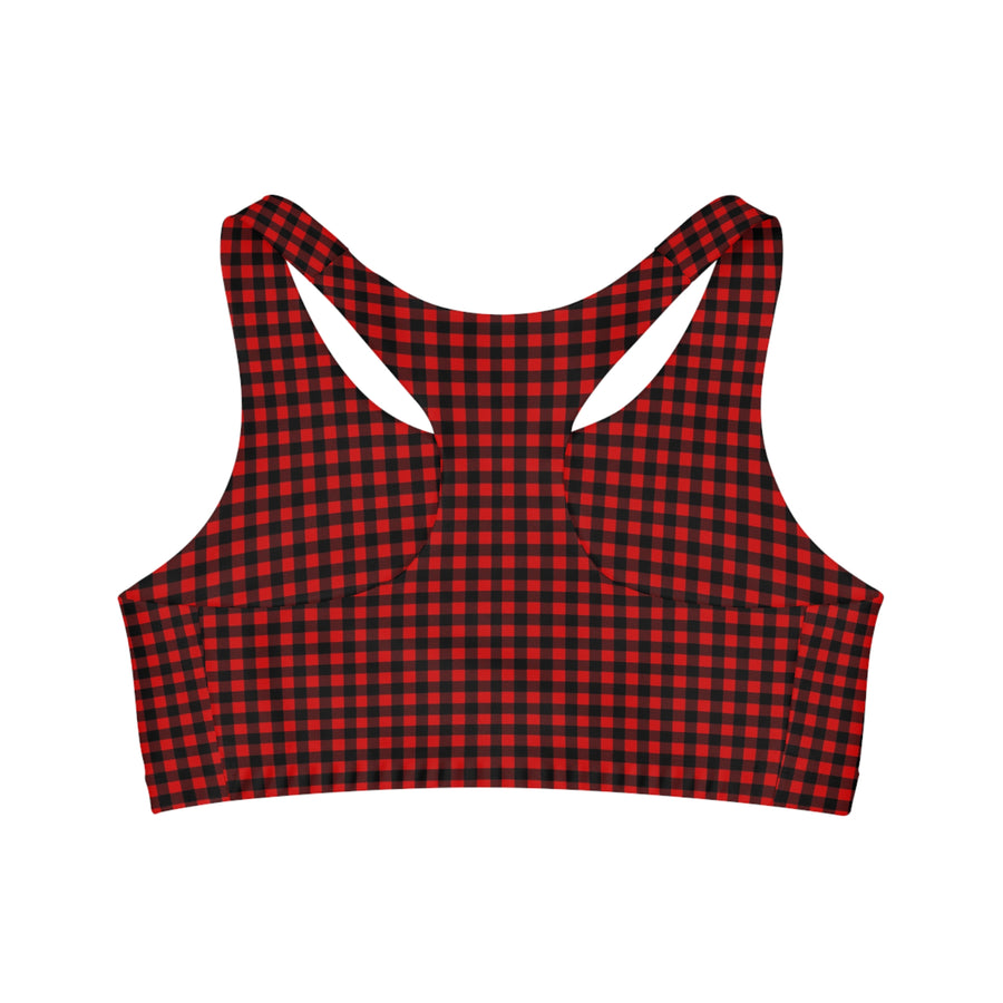TWIN PEAKS BUFFALO PLAID/RED Seamless Sports Bra
