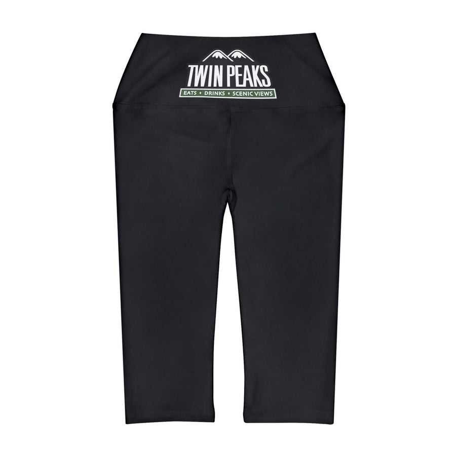 TWIN PEAKS BLACK/GREEN Yoga Capri Leggings