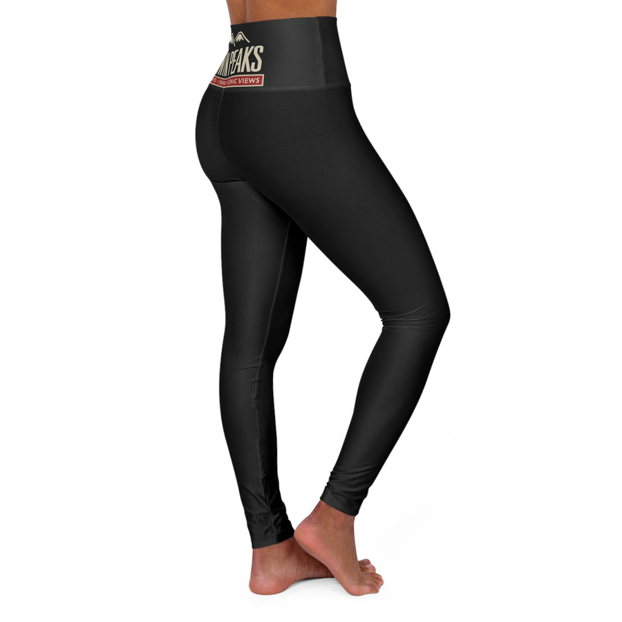 TWIN PEAKS BLACK/RED High Waisted Yoga Leggings