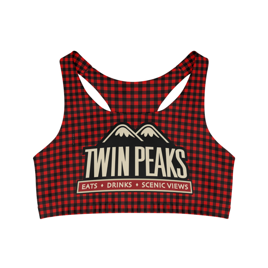 TWIN PEAKS BUFFALO PLAID/RED Seamless Sports Bra