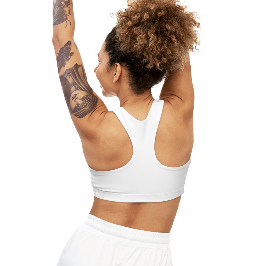 TWIN PEAKS WHITE/GREEN Seamless Sports Bra