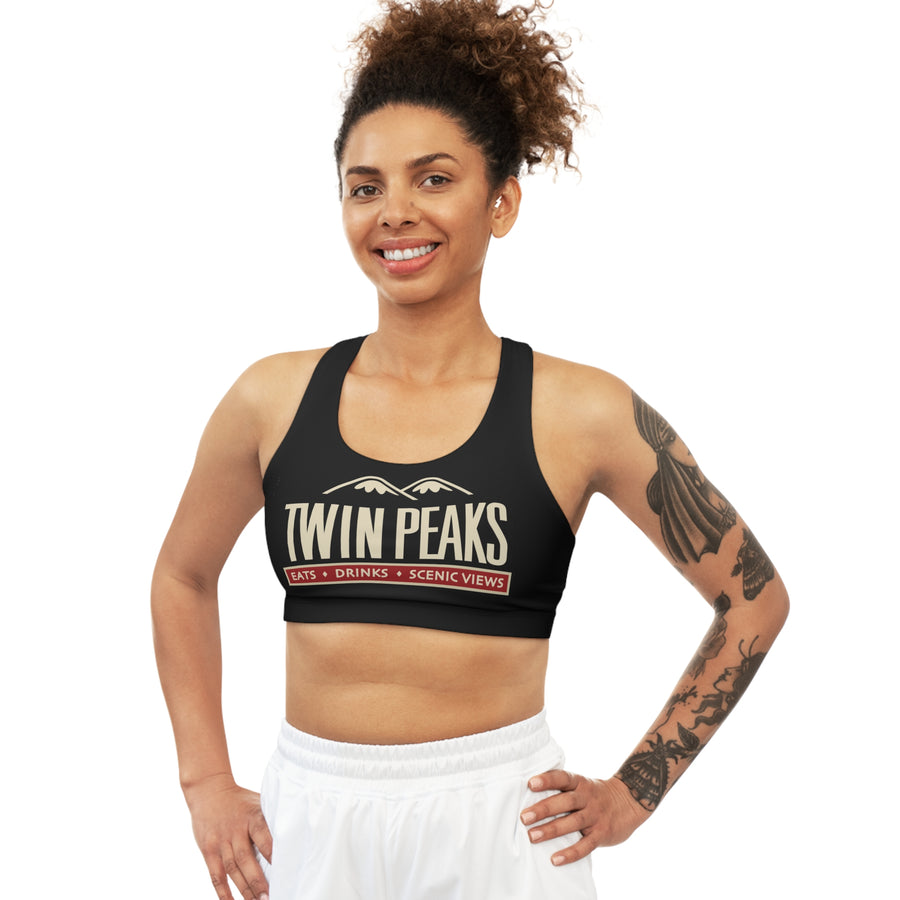 TWIN PEAKS BLACK/RED Seamless Sports Bra